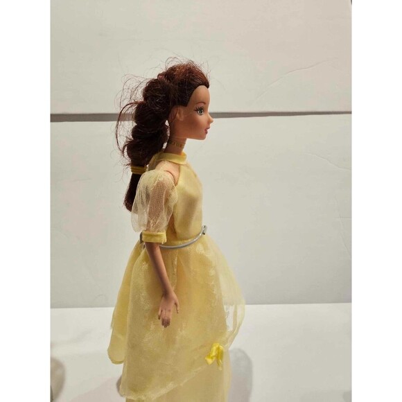 Lot of 2 Vintage Disney Belle Beauty & the Beast Barbie Doll Yellow Dress FLAWS - Picture 16 of 16